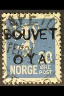 BOUVET ISLAND 1934 30ore Blue Handstamped "Bouvet Oya" , Facit BO5, Used By Members Of The Expedition And Cancelled Cape - Other & Unclassified