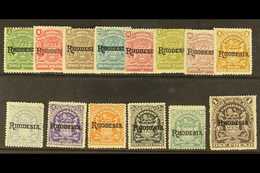 1909-12 Arms Definitives Overprinted "RHODESIA." Complete Set, SG 100/13, Mint (14 Stamps). For More Images, Please Visi - Other & Unclassified