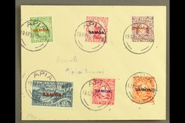 1915 KEVII New Zealand Overprints, Complete Set On Small Plain Cover, SG 115/21, Each With Strike Of "APIA" 19.4.15 Pmk. - Samoa