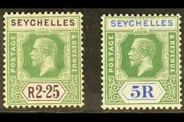 1921-32 KGV 2R25 And 5R Top Values, SG 122/23, Very Fine Mint. (2 Stamps) For More Images, Please Visit Http://www.sanda - Seychelles (...-1976)