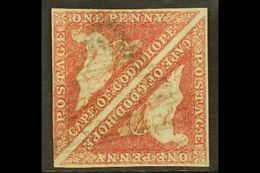 CAPE OF GOOD HOPE 1855-63 1d Deep Rose-red Triangular, SG 5b, A Fine Used PAIR With Close To Large Margins All Round And - Non Classificati