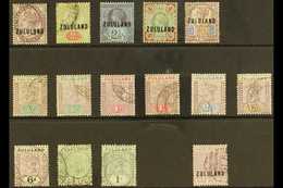 ZULULAND 1888-1894 Used Group On A Stock Card, Includes 1888-93 Opts Vals To 2d, 2½d, 4d & 5d, 1894-96 Set To 1s (x2) Et - Unclassified