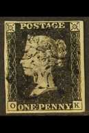 1840 1D BLACK "OK" Plate 5, Fine With Four Good Margins And Neat Upright Black Maltese Cross.  For More Images, Please V - Non Classificati