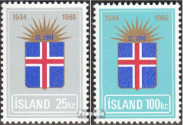 Island 430-431 (kompl.Ausg.) Postfrisch 1969 25 Jahre Republik Island - Neufs