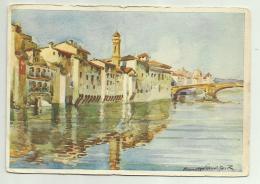 FIRENZE - VEDUTA DELL'ARNO - CASE DI S.JACOPO ILLUSTRATA  REMIGIO SCHMITZER  VIAGG.  FG - Firenze (Florence)