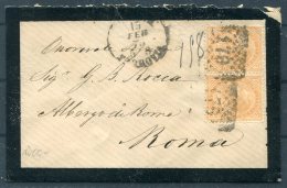 1875 Italy Mourning Cover Livorno - Roma - Other & Unclassified