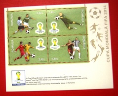 ROMANIA, 2014, WORLD FOOTBALL CHAMPIONSHIP, 2014, CHAMPIONNAT MONDIAL DE FOOTBALL, BLOCK - Unused Stamps