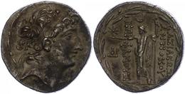 80 Ptolemais, Tetradrachme (16,25g), Antiochos VIII., 121-113 V. Chr. Av: Kopf Nach Rechts. Rev: Stehender Zeus Uranios  - Autres & Non Classés