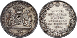 164 Taler, 1865, 2. Bundesschießen In Bremen, AKS 16, J. 27, Wz. Rf., Ss.  Ss - Brême