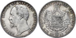 199 Taler, 1866, Bernhard II. Erich  Freund, AKS 184, J. 450, Randfehler, Ss.  Ss - Autres & Non Classés