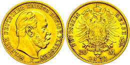 233 20 Mark, 1872, C, Wilhelm I., Kl. Rf., Ss., Katalog: J. 243 Ss - Autres & Non Classés