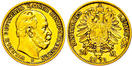 235 20 Mark, 1873, B, Wilhelm I., Kl. Rf., Ss., Katalog: J. 243 Ss - Altri & Non Classificati