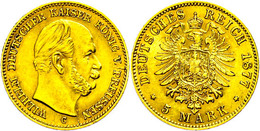 238 5 Mark, 1877, C, Wilhelm I., Stempelfehler, Ss-vz., Katalog: J. 244 Ss-vz - Autres & Non Classés