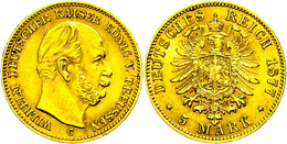 238 5 Mark, 1877, C, Wilhelm I., Stempelfehler, Ss-vz., Katalog: J. 244 Ss-vz - Sonstige & Ohne Zuordnung