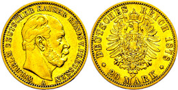 243 20 Mark, 1878, A, Wilhelm I., Wz. Rf., Ss., Katalog: J. 246 Ss - Other & Unclassified