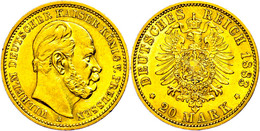 244 20 Mark, 1883, A, Wilhelm I., Kl. Rf., Ss+., Katalog: J. 246 - Autres & Non Classés