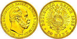 246 20 Mark, 1885, Wilhelm I., Wz. Rf., Vz., Katalog: J. 246 Vz - Other & Unclassified