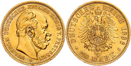247 20 Mark, 1886, Wilhelm I., Ss., Katalog: J. 246 Ss - Other & Unclassified