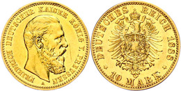 248 10 Mark, 1888, Friedrich III., Kratzer, Ss-vz., Katalog: J. 247 Ss-vz - Sonstige & Ohne Zuordnung