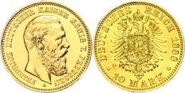 249 10 Mark, 1888, Friedrich III., Kratzer, Ss-vz., Katalog: J. 247 Ss-vz - Other & Unclassified