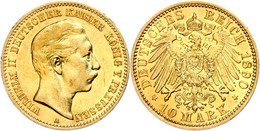 258 10 Mark, 1890, Wilhelm II., Ss., Katalog: J. 251 Ss - Sonstige & Ohne Zuordnung