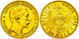 267 20 Mark, 1892, Wilhelm II., Kl. Rf., Ss., Katalog: J. 252 Ss - Other & Unclassified
