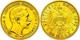 267 20 Mark, 1892, Wilhelm II., Kl. Rf., Ss., Katalog: J. 252 Ss - Sonstige & Ohne Zuordnung