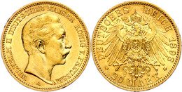 268 20 Mark, 1893, Wilhelm II., Kl. Rf., Ss-vz., Katalog: J. 252 Ss-vz - Other & Unclassified