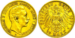 271 20 Mark, 1895, Wilhelm II., Randfehler, Ss., Katalog: J. 252 Ss - Sonstige & Ohne Zuordnung