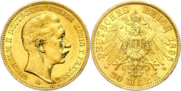 272 20 Mark, 1895, Wilhelm II., Kl. Rf., Ss., Katalog: J. 252 Ss - Other & Unclassified