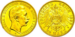273 20 Mark, 1896, Wilhelm II., Randfehler, Vz., Katalog: J. 252 Vz - Autres & Non Classés