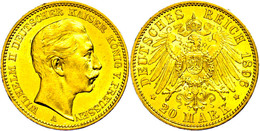 273 20 Mark, 1896, Wilhelm II., Randfehler, Vz., Katalog: J. 252 Vz - Sonstige & Ohne Zuordnung