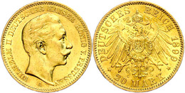 277 20 Mark, 1899, Wilhelm II., Kl. Rf., Ss., Katalog: J. 252 Ss - Other & Unclassified