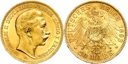 279 20 Mark, 1900, Wilhelm II., Kl. Rf., Ss-vz., Katalog: J. 252 Ss-vz - Autres & Non Classés