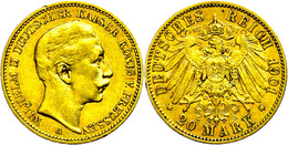 283 20 Mark, 1901, Wilhelm II., Randfehler, Ss., Katalog: J. 252 Ss - Sonstige & Ohne Zuordnung