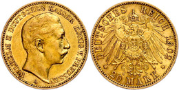 286 20 Mark, 1902, Wilhelm II., Kl. Rf., Ss., Katalog: J. 252 Ss - Autres & Non Classés