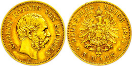312 1877, 5 Mark, Albert, Hsp., Ss, Katalog: J. 260 Ss - Sonstige & Ohne Zuordnung