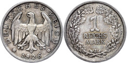 331 1 Reichsmark, 1926, Mzz J, Ss., Katalog: J. 319 Ss - Sonstige & Ohne Zuordnung