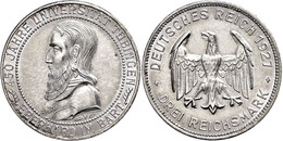 343 3 Reichsmark, 1927, Universität Tübingen, Kl. Rf., Vz., Katalog: J. 328 Vz - Autres & Non Classés