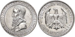 343 3 Reichsmark, 1927, Universität Tübingen, Kl. Rf., Vz., Katalog: J. 328 Vz - Other & Unclassified