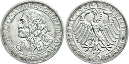 349 3 Reichsmark, 1928, Dürer, Etwas Grünspan, Kl. Rf., Vz-st., Katalog: J. 332 Vz-st - Autres & Non Classés