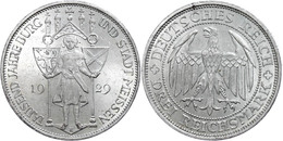 359 3 Reichsmark, 1929 E, Meißen, Kl. Rf., Vz., Katalog: J. 338 Vz - Autres & Non Classés