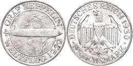 366 3 Reichsmark, 1930, F, Graf Zeppelin, Wz. Rf., Vz., Katalog: J. 342 Vz - Autres & Non Classés