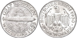 366 3 Reichsmark, 1930, F, Graf Zeppelin, Wz. Rf., Vz., Katalog: J. 342 Vz - Sonstige & Ohne Zuordnung