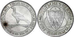 371 5 Reichsmark, 1930, A, Rheinlandräumung, Wz. Rf., Vz., Katalog: J. 346 Vz - Autres & Non Classés