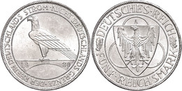 372 5 Reichsmark, 1930, A, Rheinlandräumung, Wz. Rf., Vz., Katalog: J. 346 Vz - Other & Unclassified
