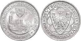 375 3 Reichsmark, 1931, Magdeburg, Kl. Rf., Vz-st., Katalog: J. 347 Vz-st - Autres & Non Classés