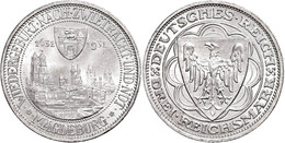 375 3 Reichsmark, 1931, Magdeburg, Kl. Rf., Vz-st., Katalog: J. 347 Vz-st - Sonstige & Ohne Zuordnung