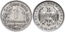384 1 Reichsmark, 1939, Mzz E, Vz., Katalog: J. 354 Vz - Autres & Non Classés