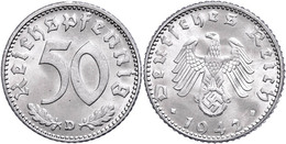 391 50 Reichspfennig, 1942, Mzz D, Kl. Kratzer, Vz-st., Katalog: J. 372 Vz-st - Autres & Non Classés